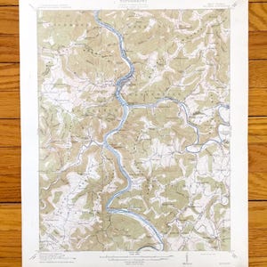 Antike Hinton, West Virginia 1914 US Geologische Untersuchung topographische Karte - New River, Pipestem, Mercer, Summers, Monroe, Ralev County, WV