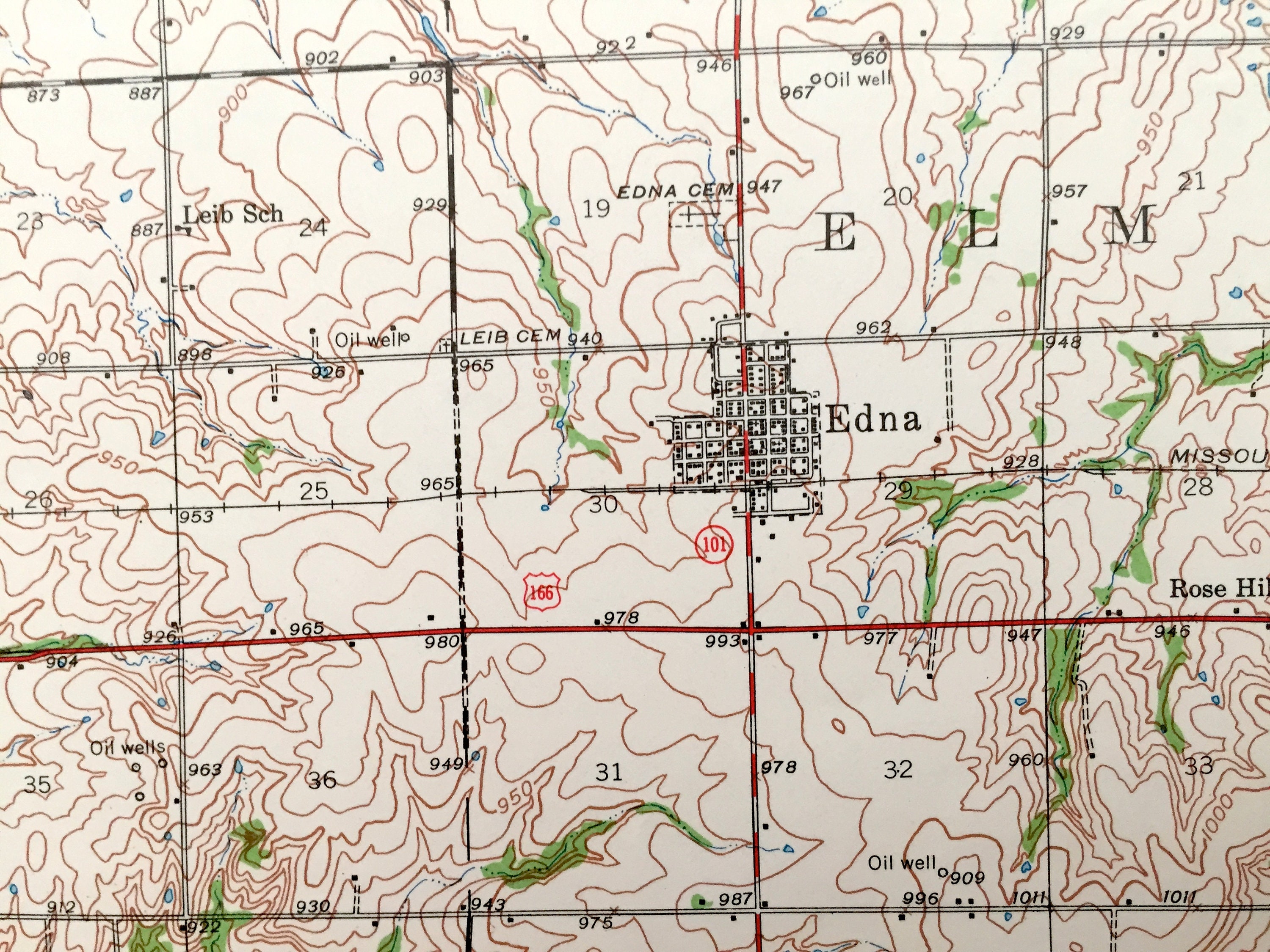 Antique Mound Valley Kansas 1946 US Geological Survey Etsy