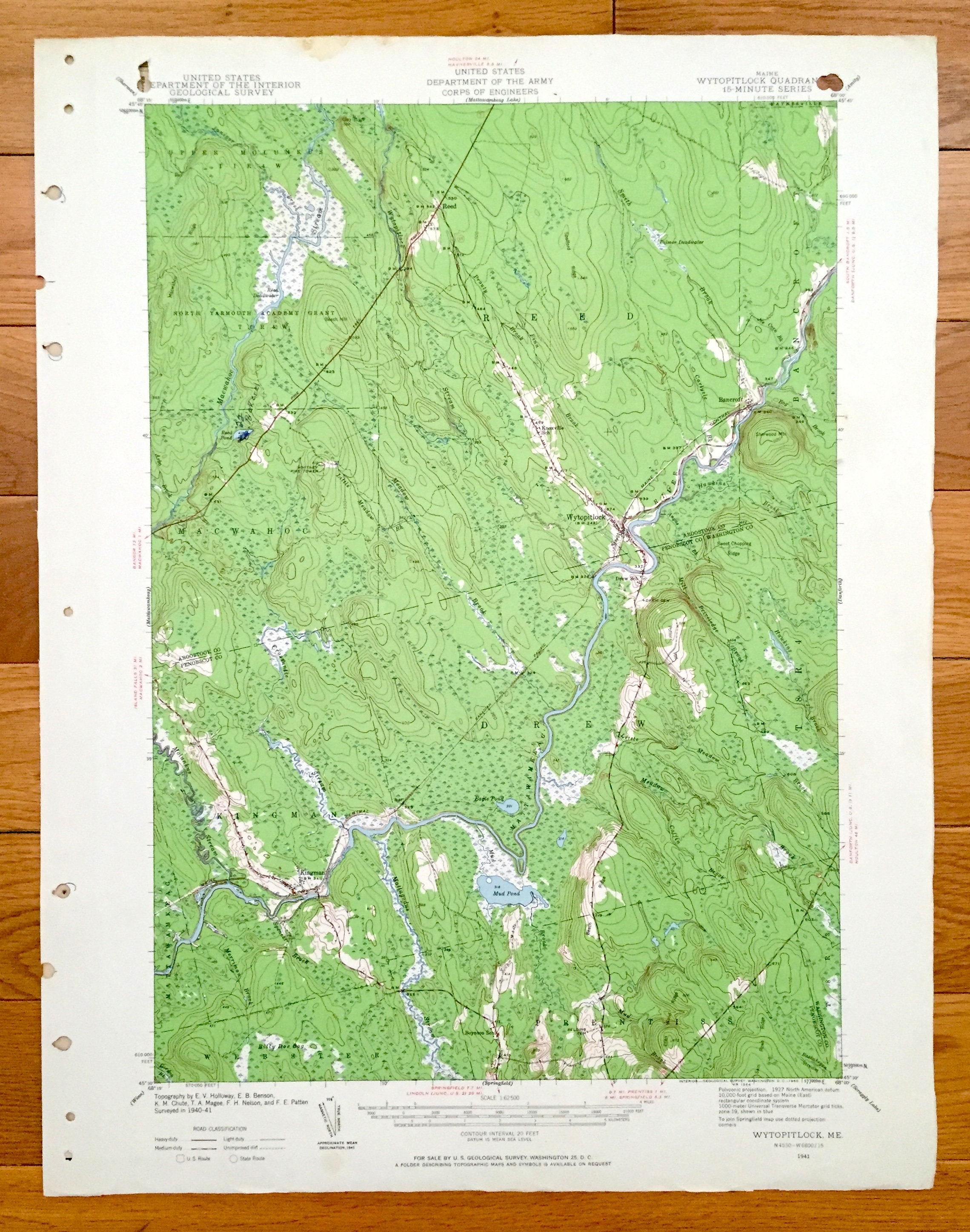 Antique Wytopitlock Maine 1941 US Geological Survey Etsy