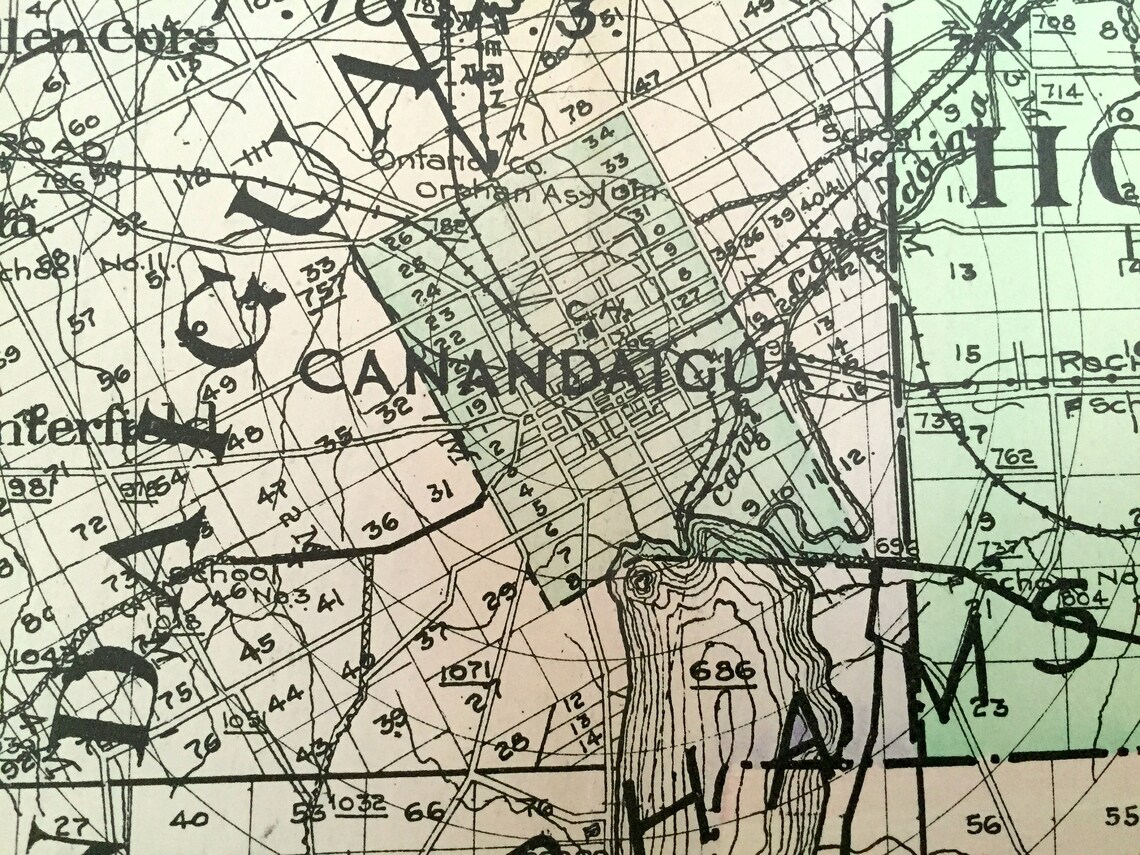 Antique Ontario County New York 1911 New Century Atlas Map Etsy