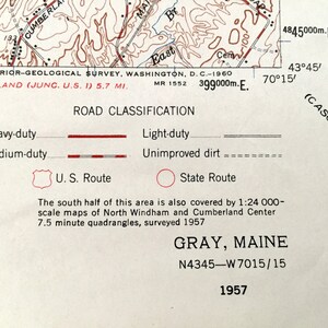 Antique Sebago Lake, Maine 1957 US Geological Survey Topographic Map ...