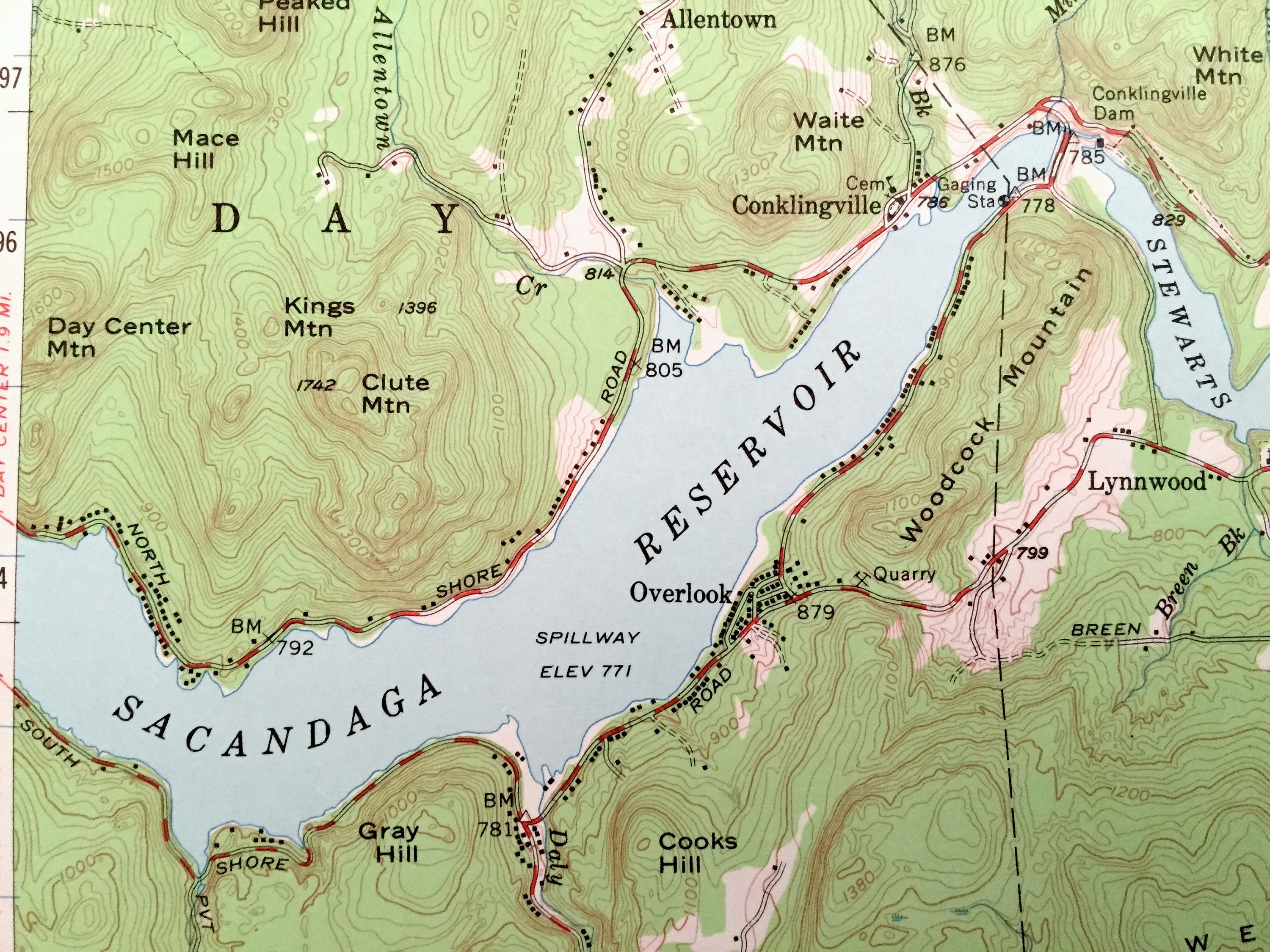 Antique Lake Luzerne New York 1955 US Geological Survey Etsy