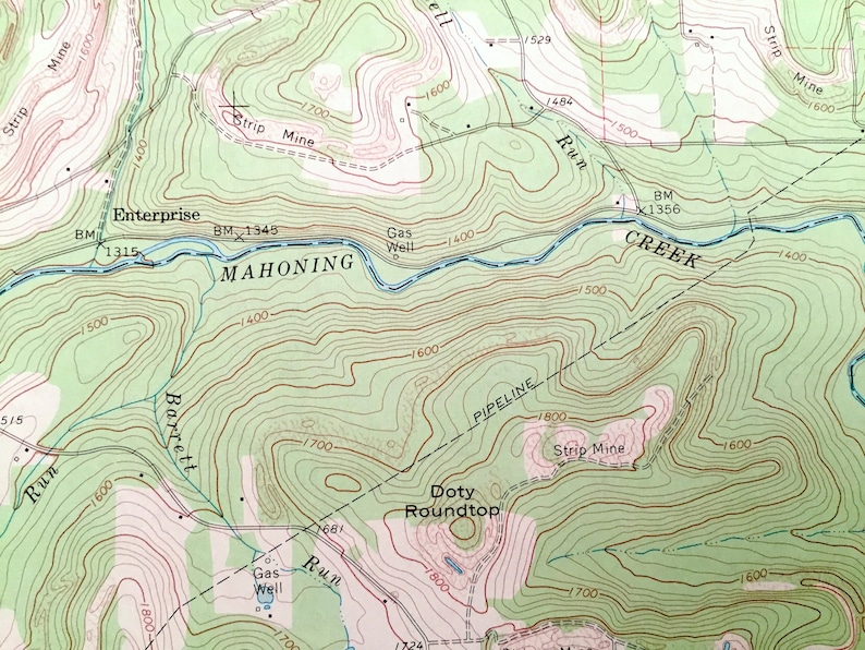 Antique Rochester Mills Pennsylvania 1968 US Geological Etsy