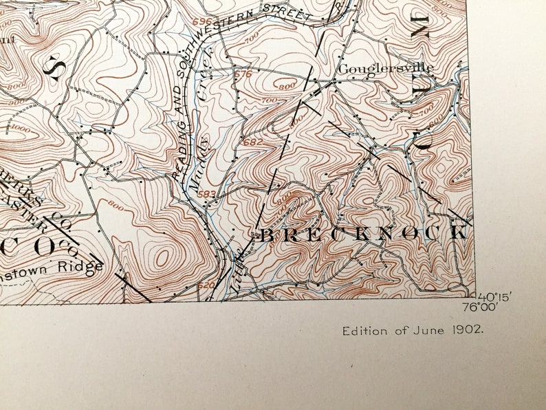 Antique Wernersville Pennsylvania 1902 US Geological Survey Etsy
