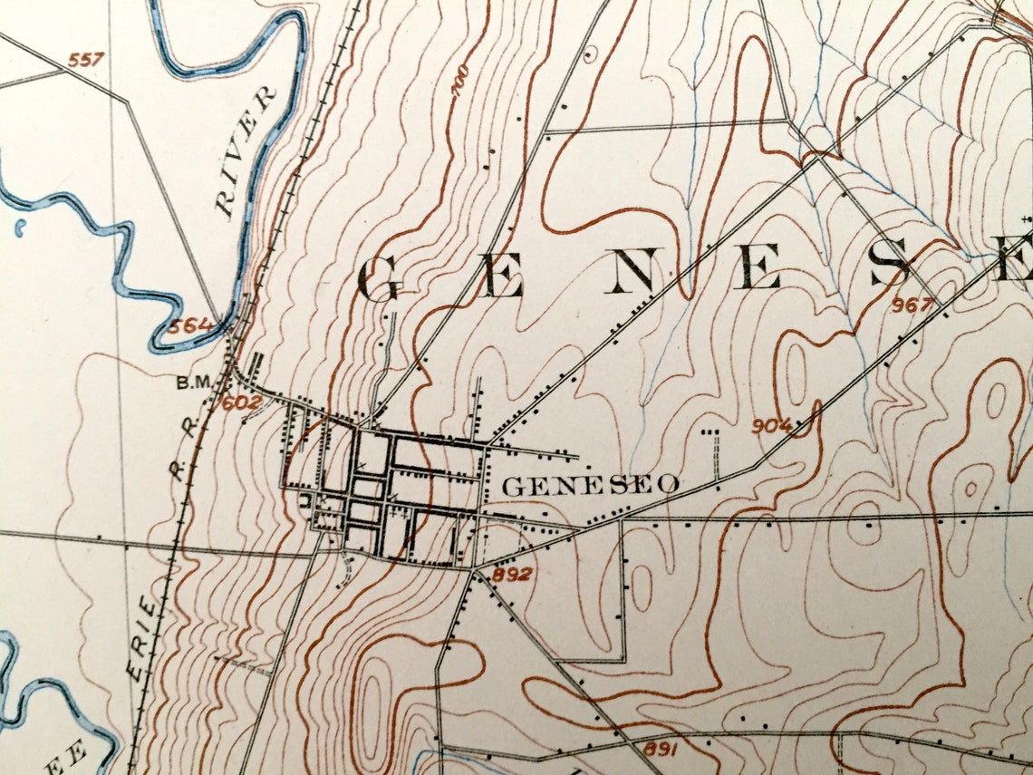Antique Caledonia New York 1904 US Geological Survey Etsy