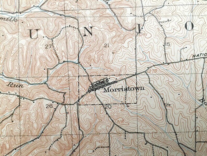 Antique Flushing Ohio 1905 US Geological Survey Topographic Etsy