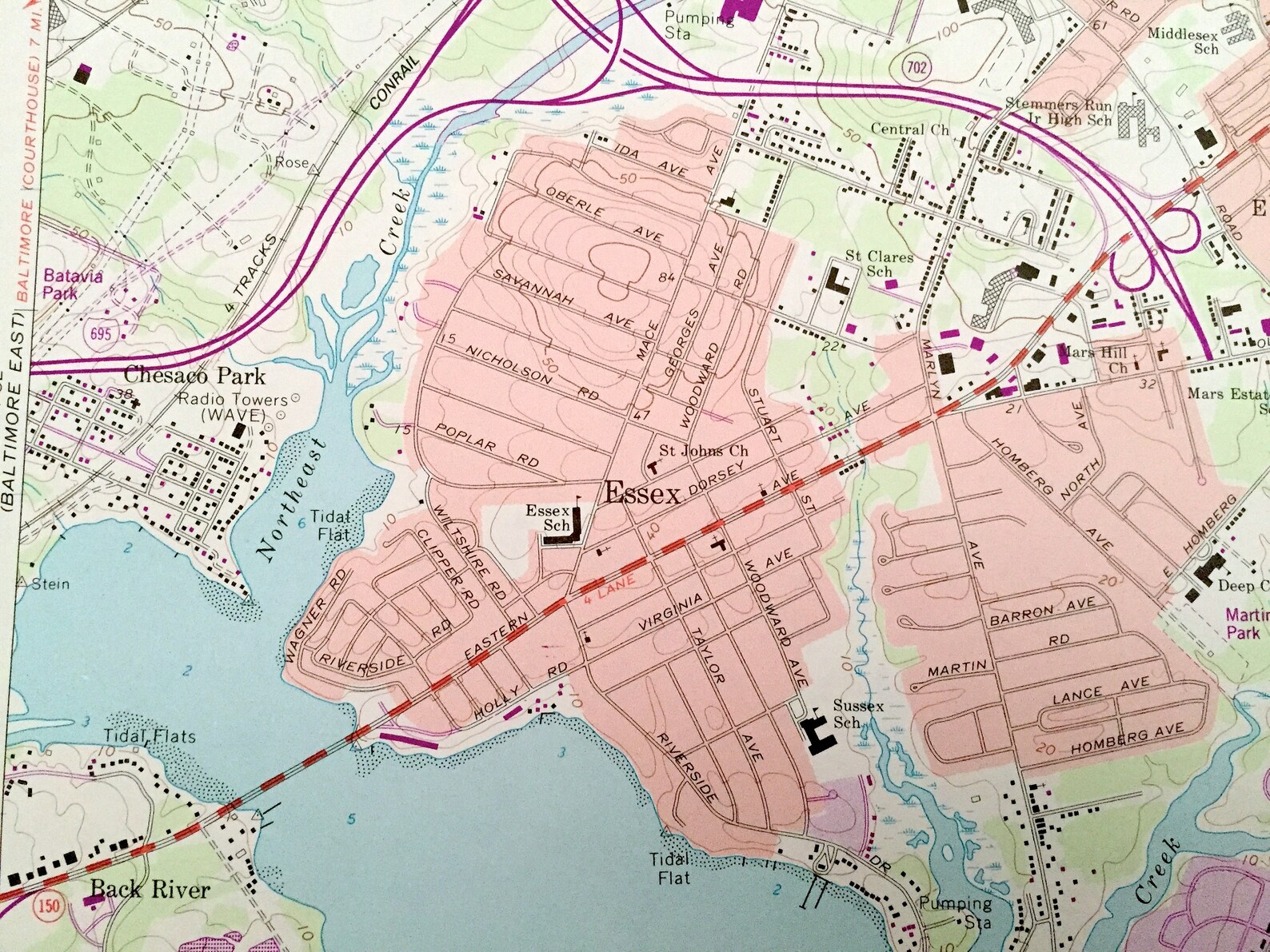 Antique Middle River Maryland 1969 US Geological Survey Etsy