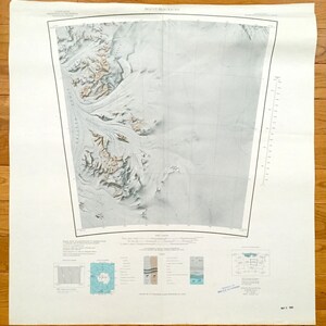 Ancienne carte topographique du Mont Blackburn, Antarctique, 1966 US Geological Survey - Escarpement Watson, montagnes La Gorce, glacier Scott