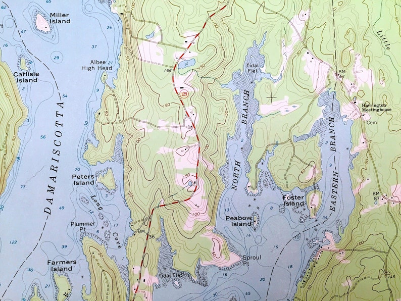Antique Bristol Maine 1969 US Geological Survey Topographic Etsy Canada