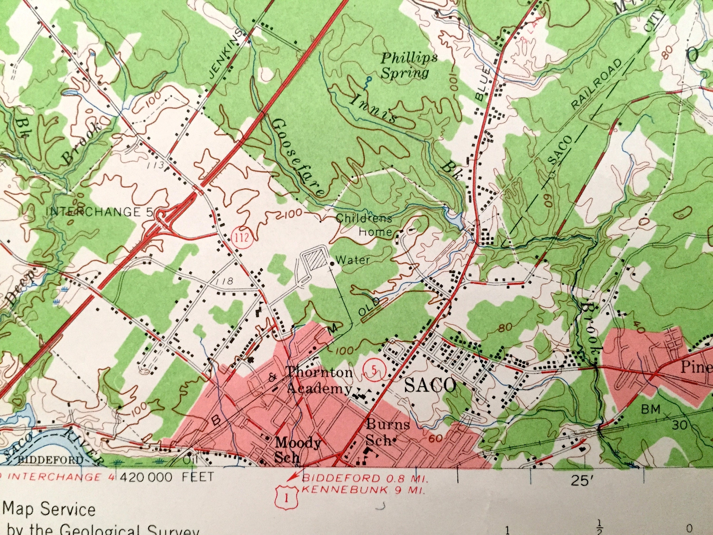 Antique Portland, Maine 1957 US Geological Survey Topographic Map ...