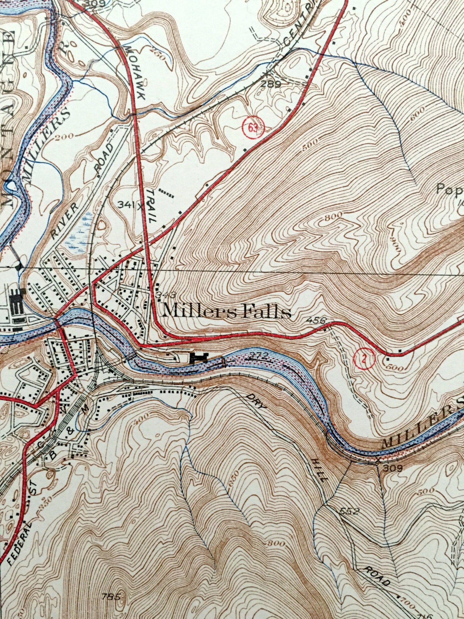 Antique Millers Falls Massachusetts 1941 US Geological Survey Etsy