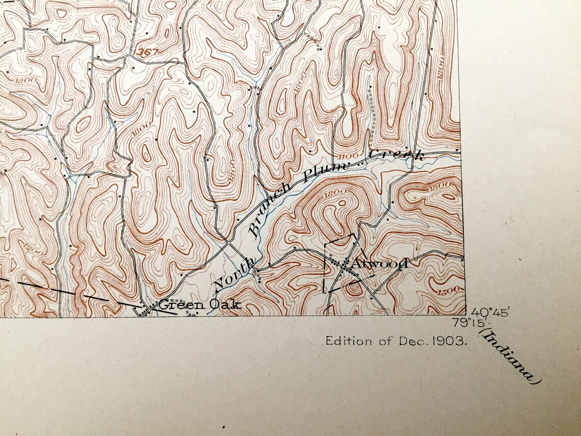 Antique Rural Valley Pennsylvania 1903 US Geological Survey Etsy