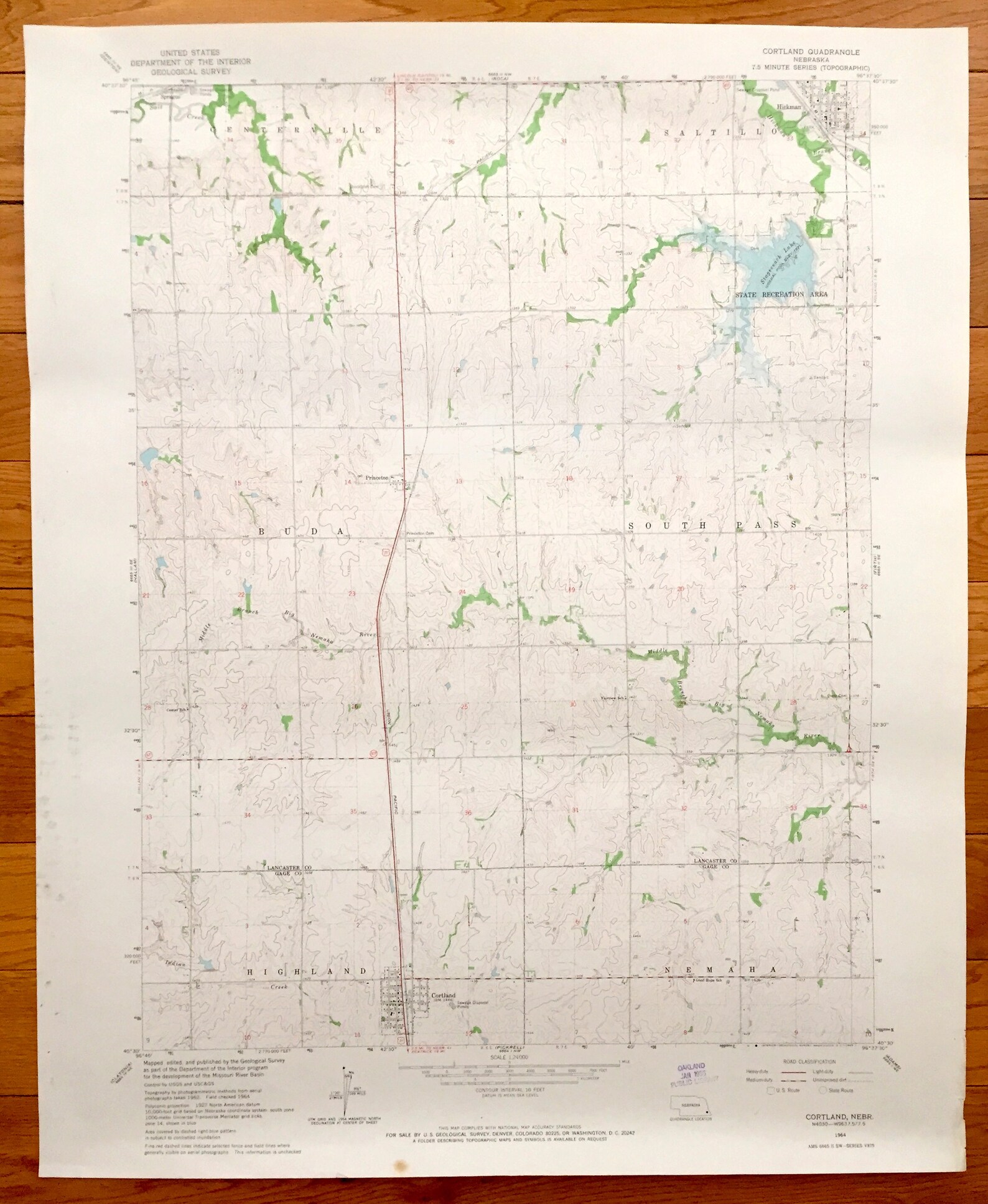 Antique Cortland Nebraska 1964 US Geological Survey Etsy