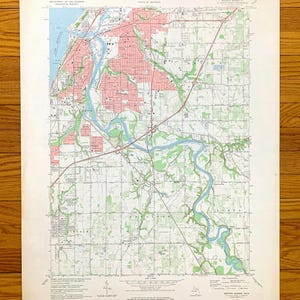 Antique Benton Harbor, Michigan, 1970 US Geological Survey Topographic Map – Berrien County, St Joseph, Fair Plain, Royalton, Lincoln, MI