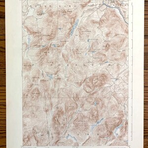 Antique Thirteenth Lake, New York 1898 US Geological Survey Topografische Kaart – Adirondacks, Indian Lake, Garnet, Johnsburg, Warren County NY