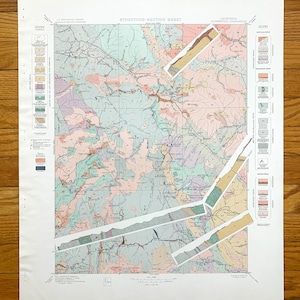 Antique Downieville, California 1897 Mapa topográfico del Servicio Geológico de EE. UU. - Sierra, Condado de Plumas, Quincy, Gibsonville, Sierra City, CA