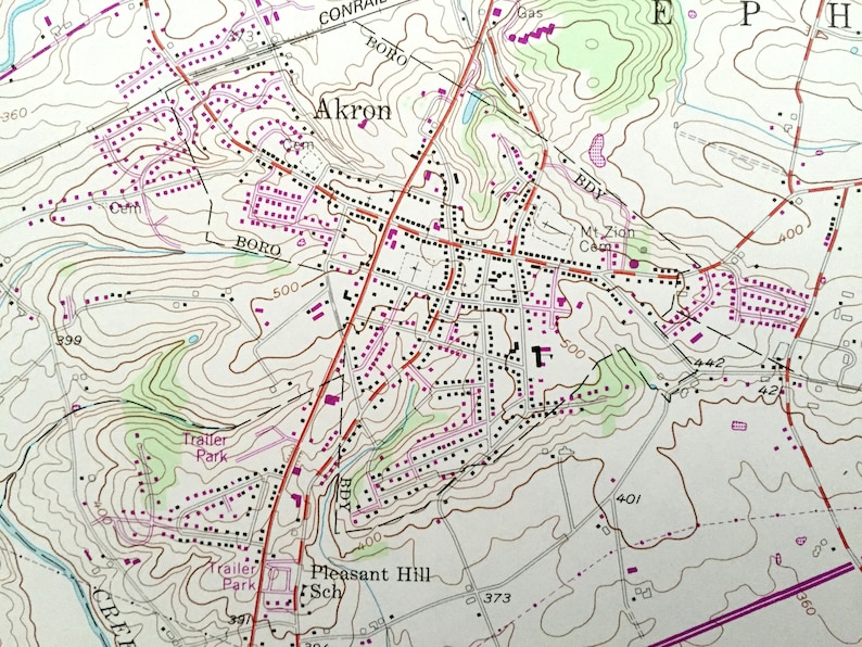 Antique Ephrata Pennsylvania 1956 US Geological Survey Etsy