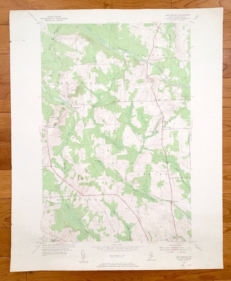 Antique New Sweden Maine 1953 US Geological Survey Etsy