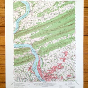 Mapa topográfico antiguo de Harrisburg, Pensilvania, 1956, del Servicio Geológico de Estados Unidos: Dauphin, Perry, condado de Cumberland, Watts, Halifax, Wayne, Pensilvania
