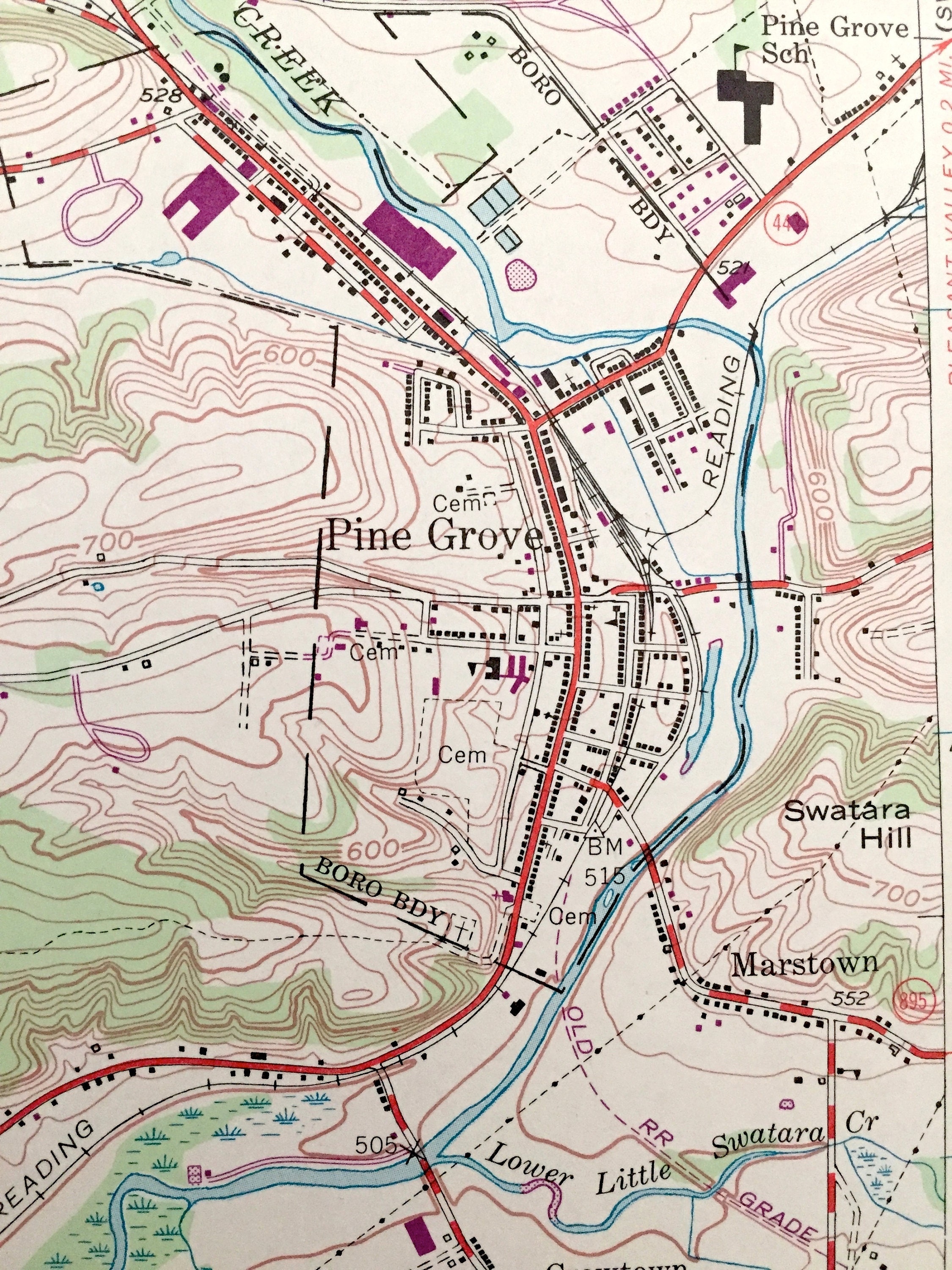 Antique Pine Grove Pennsylvania 1954 US Geological Survey Etsy UK