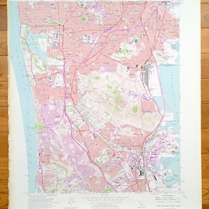 Antique San Francisco, California 1956 US Geological Survey Topographic Map – Buri Buri, San Mateo, Sunset, Sharp Park, Ingleside Bayview CA