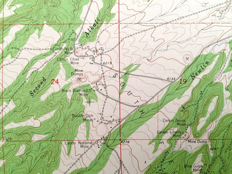 Antique Rockvale Colorado 1959 US Geological Survey Etsy
