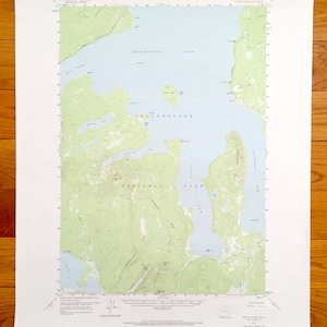 Antique Frank Island, Wyoming Carte topographique de l’US Geological Survey de 1958 – Parc national de Yellowstone, lac, comté de Park, cœur, promontoire WY