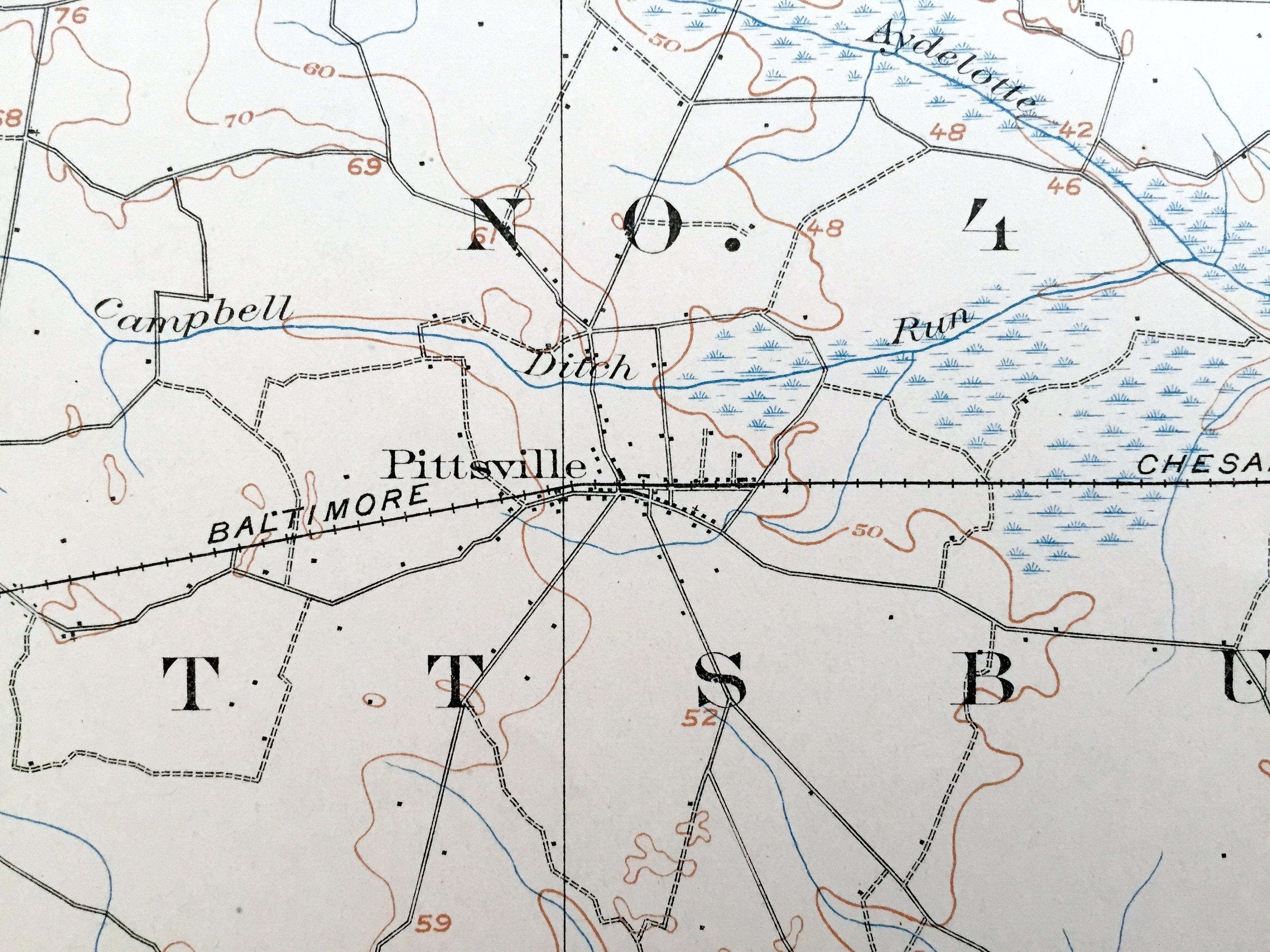 Antique Pittsville Maryland 1902 US Geological Survey Etsy España