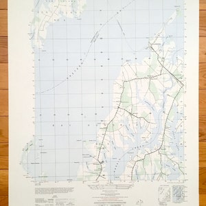 Antike Claiborne, Maryland 1950 US Geological Survey topographische Karte – Chesapeake Bay, Talbot County, Kent Island, McDaniel, Bay Hundred MD