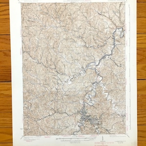 Mapa topográfico antiguo de Clarksburg, Virginia Occidental, 1925, Servicio Geológico de los Estados Unidos: condados de Marion Harrison, Clark, Gypsy, Haywood, Union y Clay, Virginia Occidental