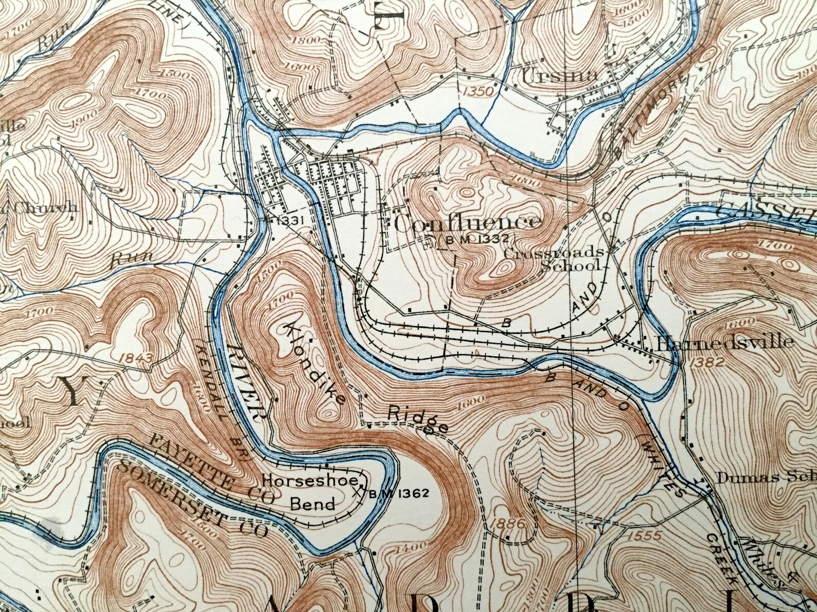 Antique Confluence Pennsylvania 1933 US Geological Survey Etsy Italia