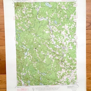 Antique Buxton, Maine 1942 US Geological Survey Topographic Map – Limington, Standish, Waterboro, Dayton, Lymon Bar Mills York Cumberland ME