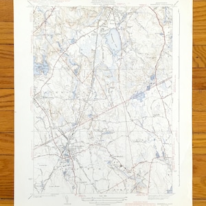 Antike Mansfield, Massachusetts 1941 US Geologische Untersuchung Topographische Karte - Sharon, Fox Borough, Norton, Easton, Furnace Village, Staughton