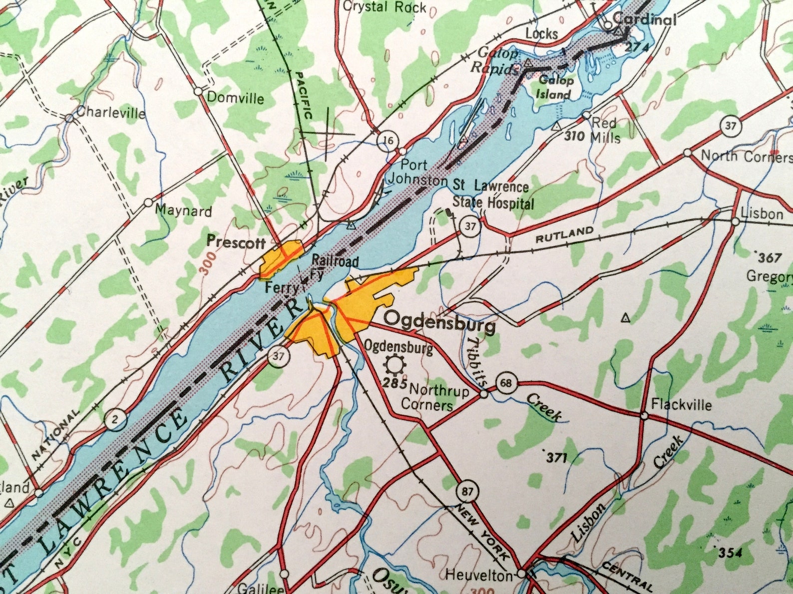Antique Ogdensburg New York 1961 US Geological Survey Etsy