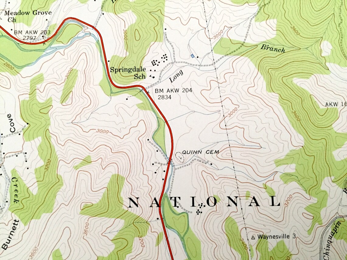 Antique Cruso North Carolina 1941 US Geological Survey Etsy