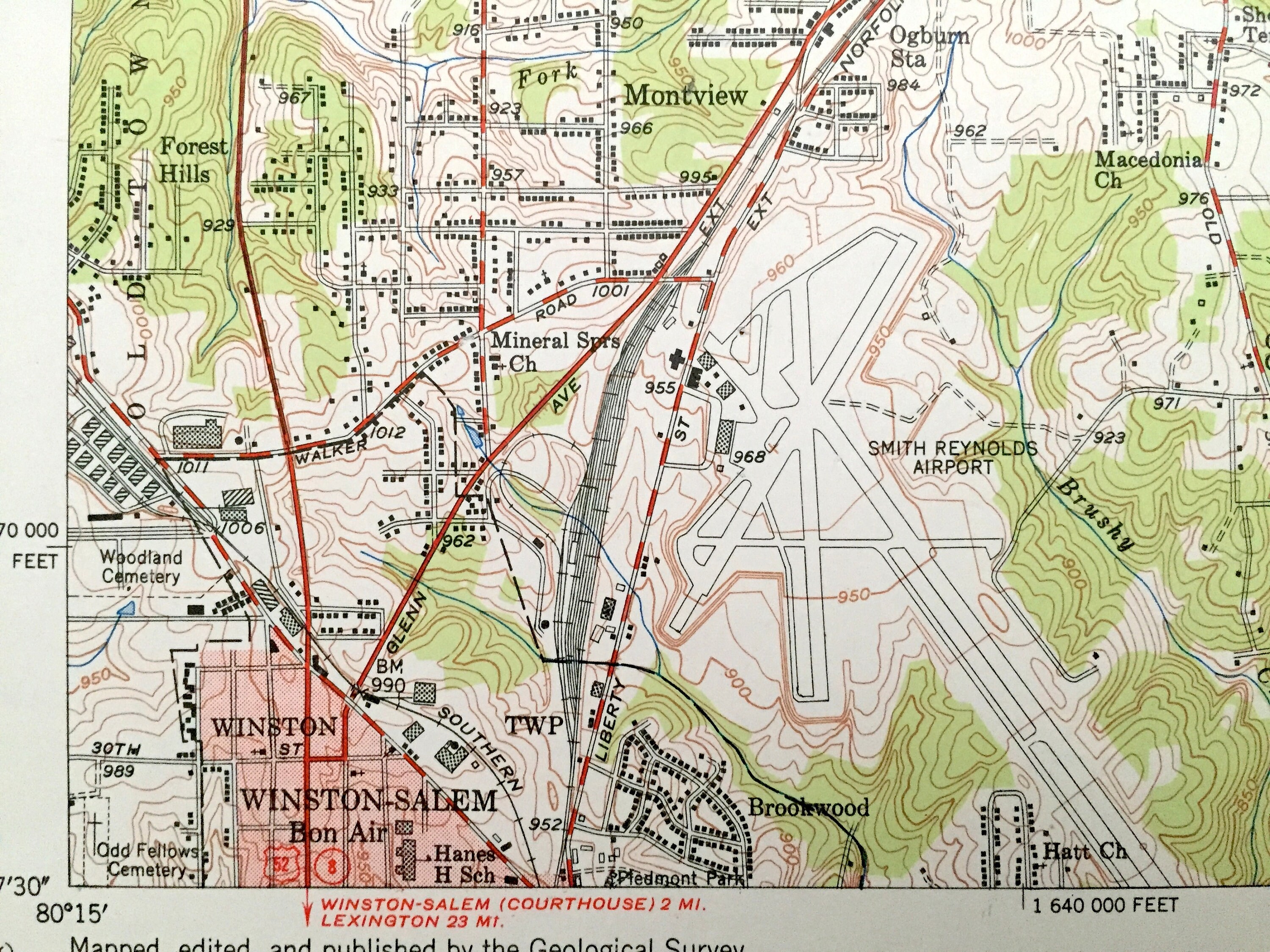 Antique Walkertown North Carolina 1951 US Geological Survey Etsy