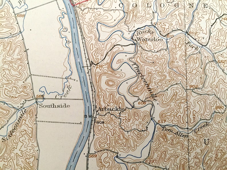 Antique Winfield West Virginia 1908 US Geological Survey Etsy