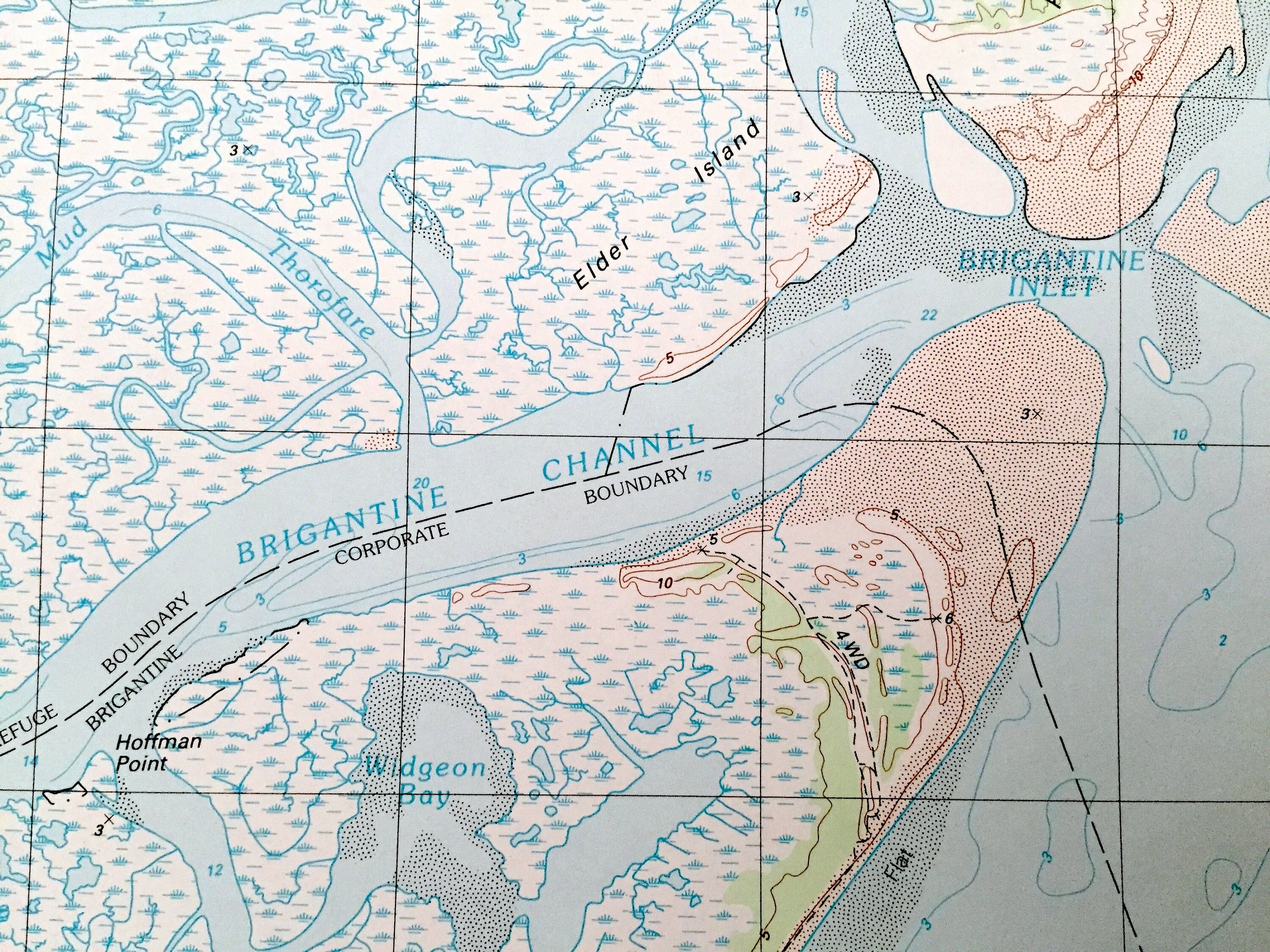 Antique Brigantine Inlet New Jersey 1989 US Geological Survey | Etsy