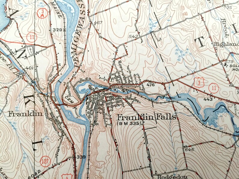 Antique Penacook New Hampshire 1927 US Geological Survey Etsy