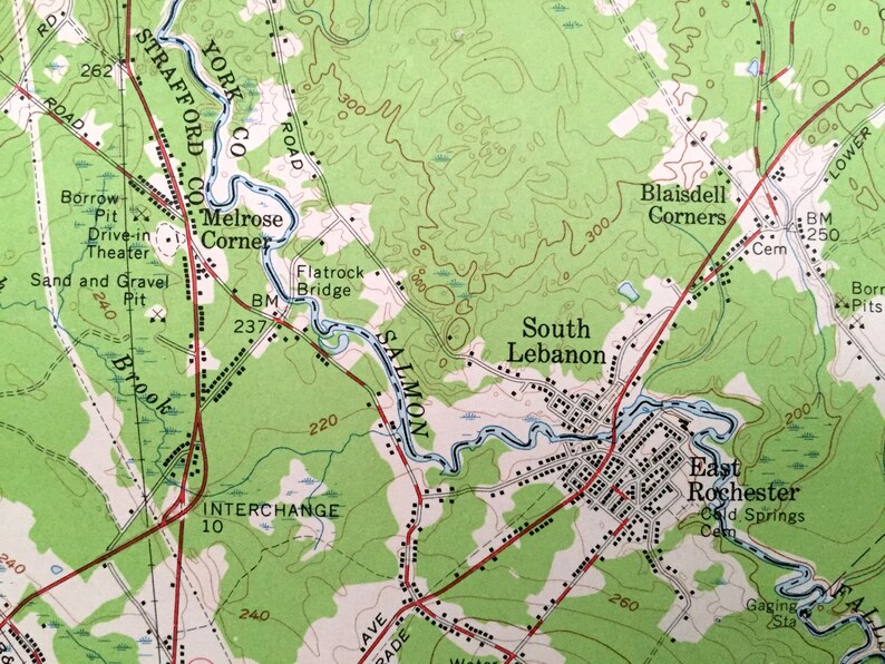 Antique Berwick Maine 1958 US Geological Survey Topographic Etsy