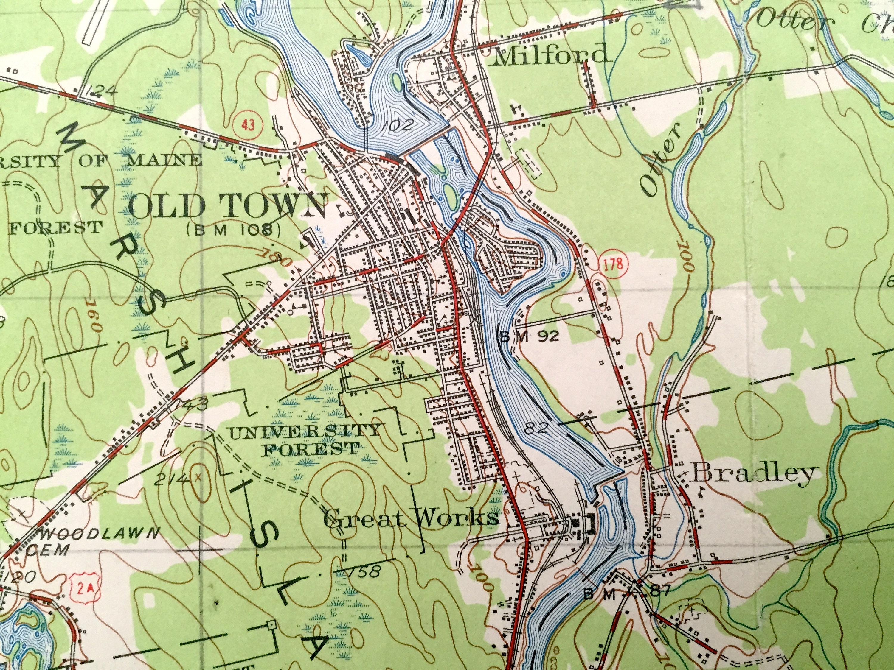 Antique Orono & Old Town Maine 1955 US Geological Survey Etsy