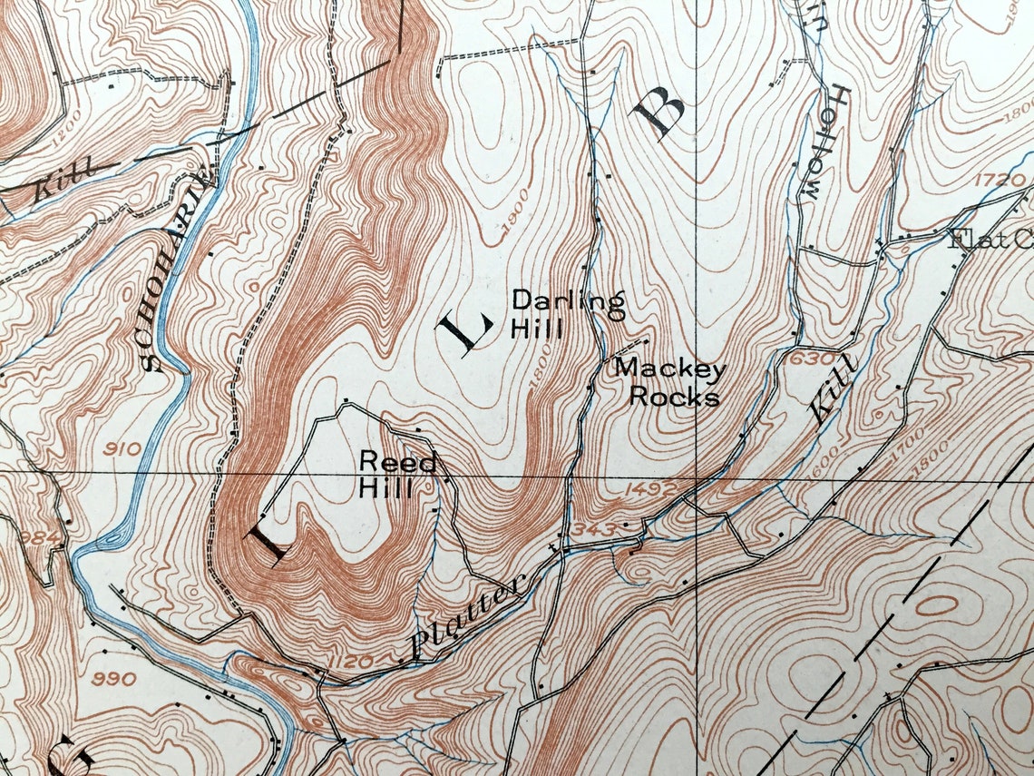 Antique Gilboa New York 1903 US Geological Survey Topographic Etsy