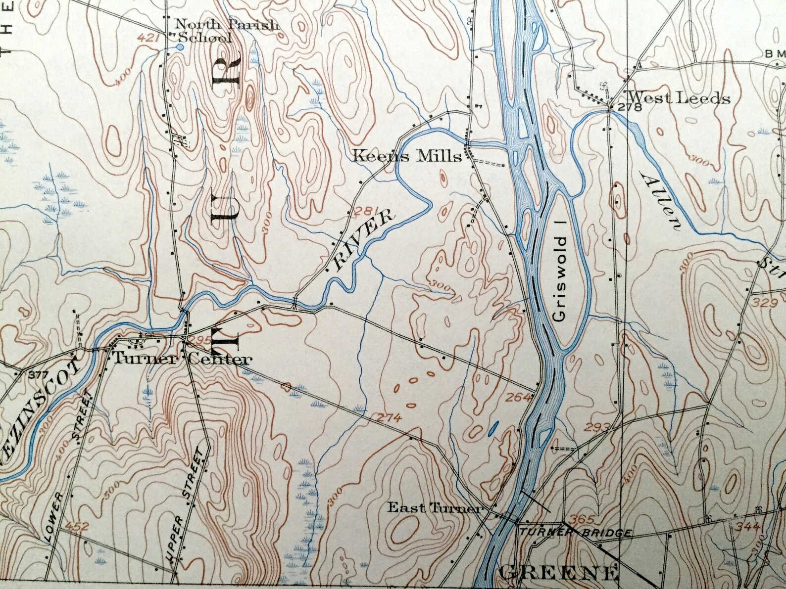 Antique Livermore Falls Maine 1910 US Geological Survey Etsy