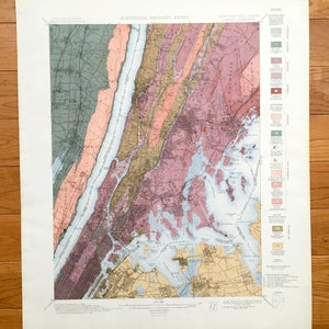 Antieke New York City 1901 US Geological Survey Topografische Kaart - Manhattan, Bronx, Queens, Westchester, New Jersey, Central Park, Harlem NY