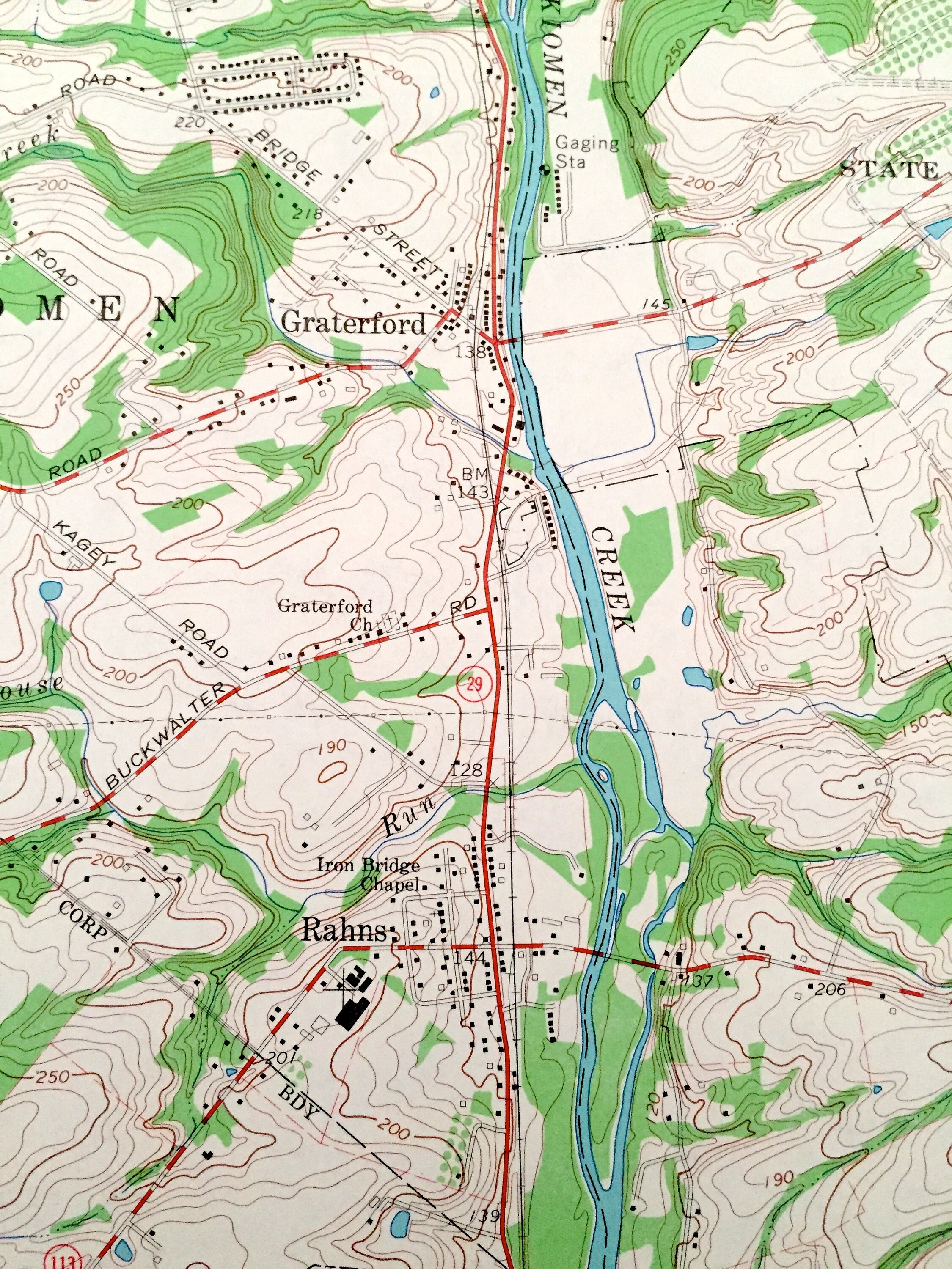 Antique Collegeville Pensilvania 1966 Us Geological Survey Etsy
