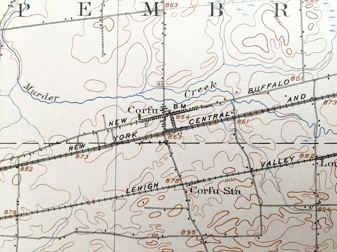 Antique Attica New York 1905 US Geological Survey Topographic Etsy