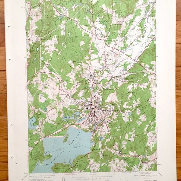 Old Map of Sterling Ma Etsy Canada