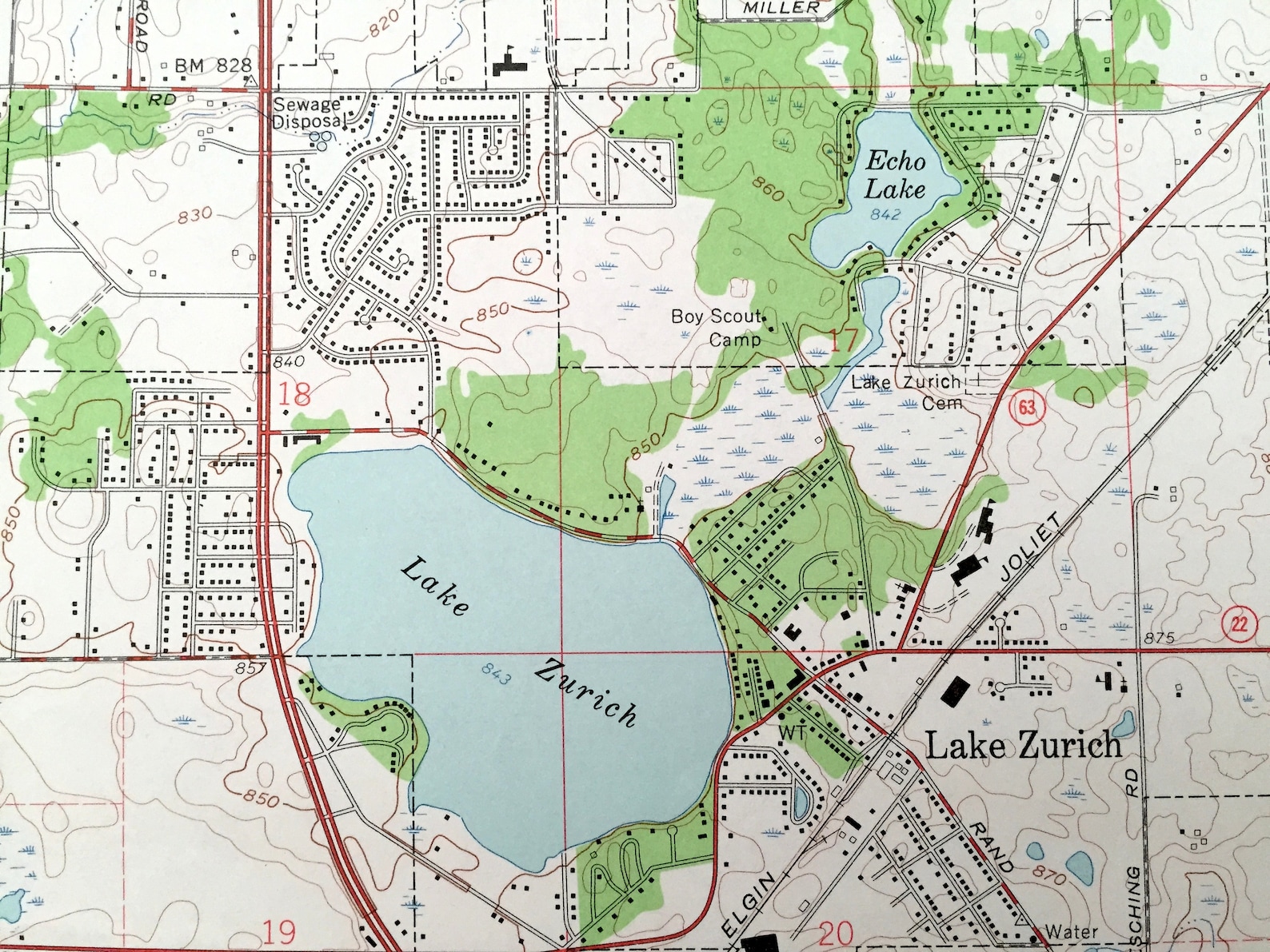 Antique Lake Zurich Illinois 1960 US Geological Survey Etsy