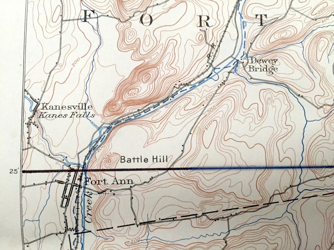Antique Fort Ann New York 1893 US Geological Survey Etsy