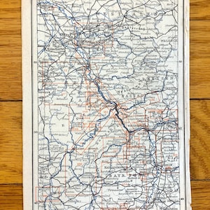 Antieke 1911 Keulen (Koln), West-Duitsland kaart uit Baedekers Guide Atlas - Hessen, Rijnland, Westfalen, Nassau, Rijn-Palts